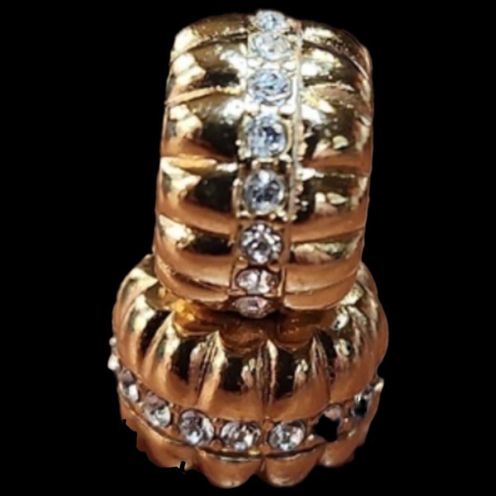 Brighton golden glamor bead with Swarovski crystals. Listing for one bead only.